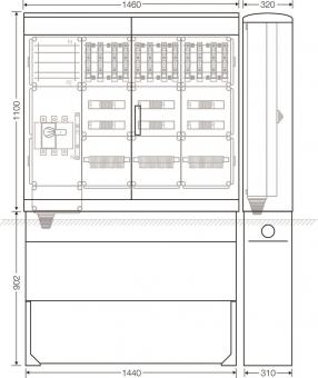 Hensel Ladeverteiler f. Mi EV 22kW 12110 