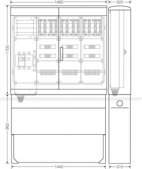 Hensel Ladeverteiler f. Mi EV 22kW 12110 