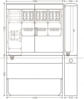 Hensel Ladeverteiler f. Mi EV 22kW 12010 