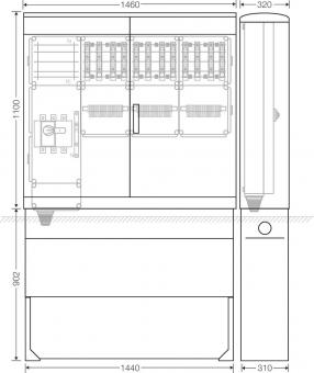 Hensel Ladeverteiler f. Mi EV 22kW 12010 