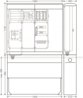 Hensel Ladeverteiler f.4 Mi EV 22kW 4111 