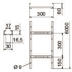 OBO LG 630 VS6 A2 Kabelleiter gelocht m. 
