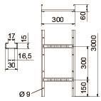 OBO LG 630 VS 3 FT Kabelleiter gelocht m 