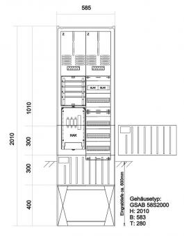 GSAB Zähleranschlußsäule    22.00.1P21V5 