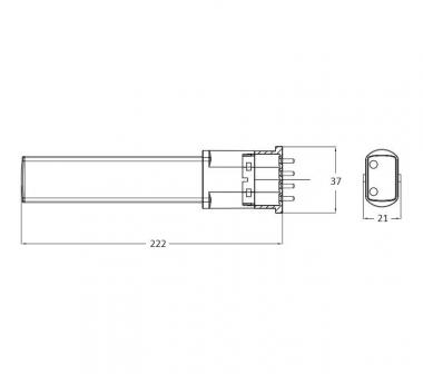 BAIL LED PL TC-SEL 2G7 4Pin 6W    145642 