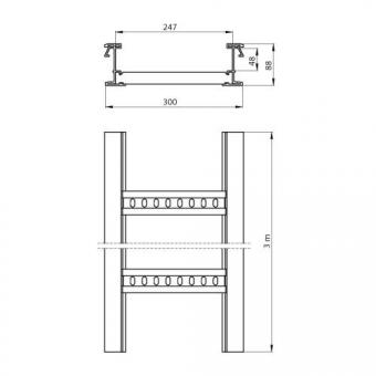 Isolierende Kabelleiter grau 85x300 U48X 