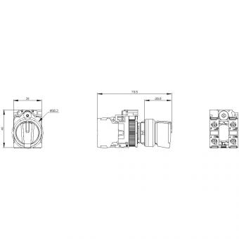Siemens 3SU11002BL601NA0 Knebelschalter 