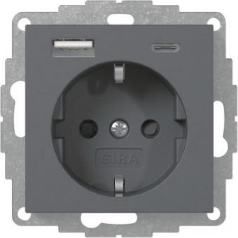 GIRA 245928 SCHUKO-Steckdose Shutter 