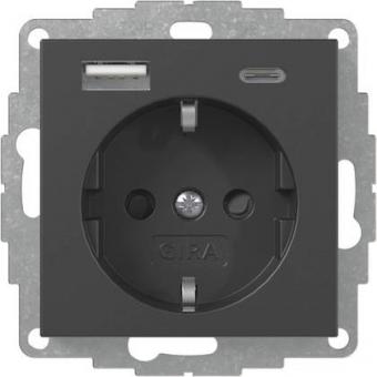 GIRA 2459005 SCHUKO-Steckdose Shutter 