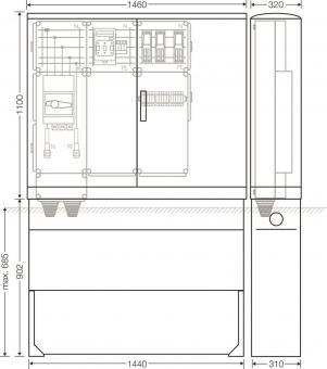Hensel Ladeverteiler     Mi EV 44kW 3011 