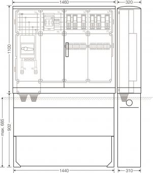 Hensel Ladeverteiler     Mi EV 44kW 6011 