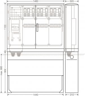 Hensel Ladeverteiler     Mi EV 43kW 9010 