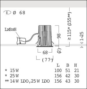 Zumtobel DIAMO R68 1200-930 BC  60818437 