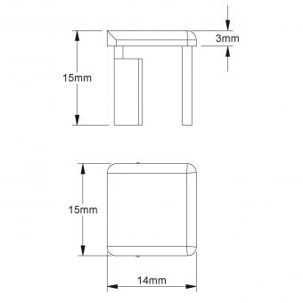 Kleinhuis Endstück 15X15 braun   E1515.5 