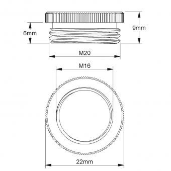 Kleinhuis Reduzierring M20 außen 44M2016 