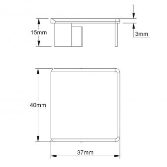 Kleinhuis Endstück 40x40 weiß    E4040.6 