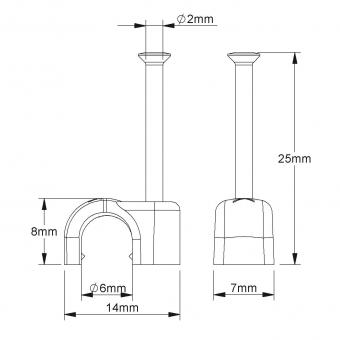 HKL Iso-Nagel-Clips                6-25W 