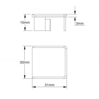 Kleinhuis Endstück 30x30         E3030.6 
