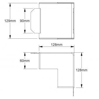 Kleinhuis Außeneck 60X130 weiß  A60130.6 