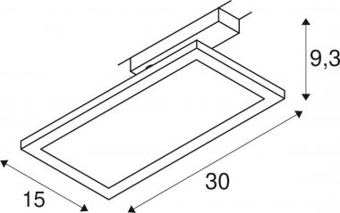 SLV PANEL TRACK square 150x300mm 1004933 