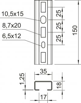 OBO CML3518P0150FS Profilschiene gelocht 