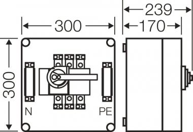 HENS Lastsch-Gehäuse 160A 3POL.   MI7256 