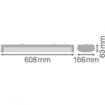LEDV LN SURFACE IP44 weiss L=600mm 