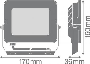 LEDV FL COMP V 50W840 SYM 100 BK 