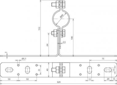DEHN Wandbefestigung NIRO mit b   105140 