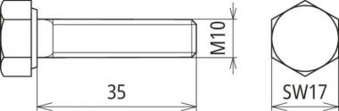 Dehn 561923 SKS   SKS M10X35 DIN 933 V2A 
