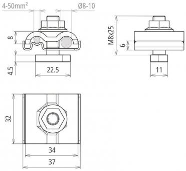 Dehn 540249 UEK 8.10 AQ4 50 HKSM8X25 V2A 