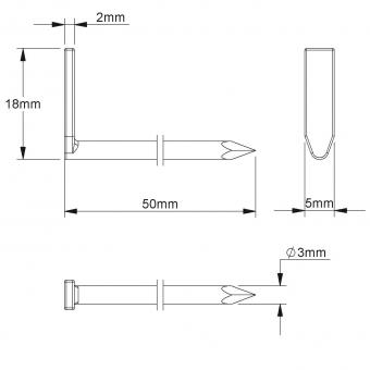 Kleinhuis Hakennagel Dm 3mm       731/50 