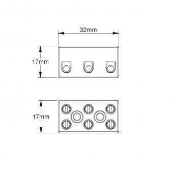 HKL Porzellan-Klemme 3polig       1128.G 