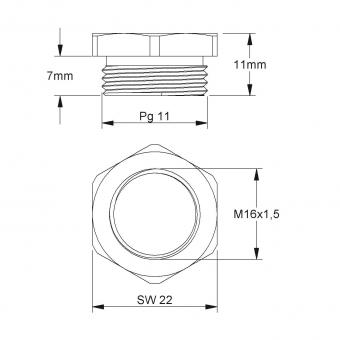 Kleinhuis Adapter PG11/M16 Ms   46P11M16 