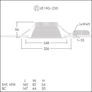 Thorn CETUS3 L LCS EHF RWH      96635051 