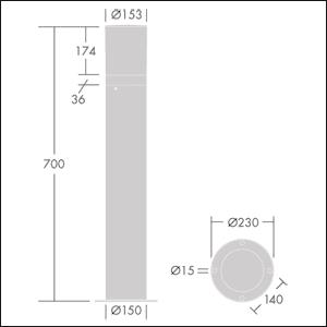 Thorn D-CO LED BOLLARD 700      96262101 