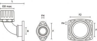 Hellermann HG16-90FL-PA66-BK 90° Flansch 