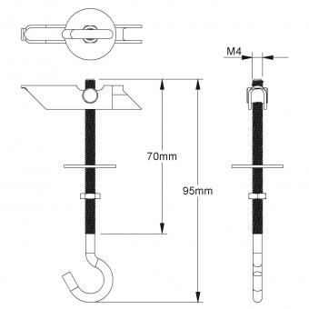 Kleinhuis Kippdübel M4 70mm Haken  22H70 