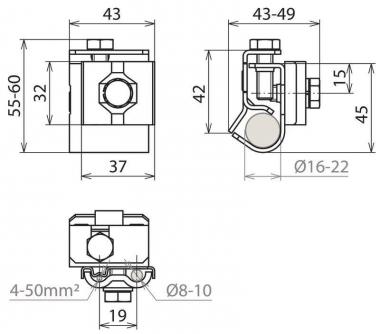 Dehn 540120   DRK 8.10 AQ4 50 W16.22 V2A 