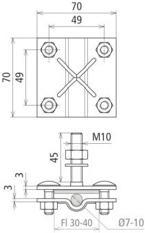 DEHN Anschlussklemme f. Erdungsf  478141 