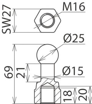 DEHN Kugelfestpunkt gerade m.     755600 