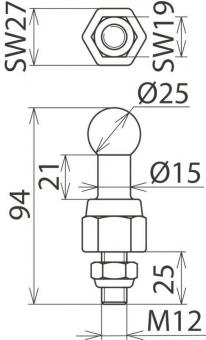 DEHN Kugelfestpunkt gerade m.     755225 