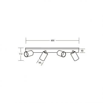 BRUM 57137180 AB-Deckenl. TAGES recht sw 