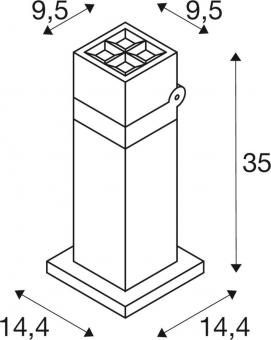 SLV S-CUBE 35, Stehleuchte, 15W, 1007460 