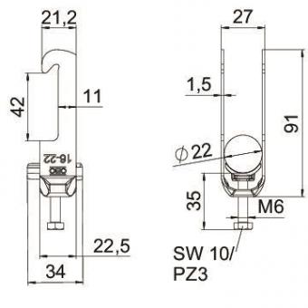 OBO BS-W1-K-22 FT Bügelschelle 2056 