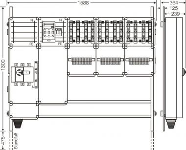 Hensel Ladeverteiler f. Mi EV 22kW 12001 