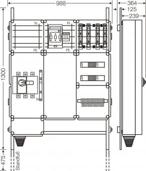 Hensel Ladeverteiler f.4 Mi EV 22kW 4101 