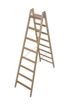 KRAU Sprossen-Doppelleiter Holz   170101 