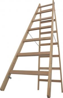 Krause Holz-Sprossen-Doppelleiter 2x7 