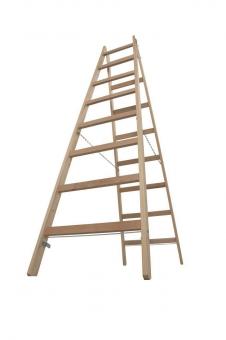 KRAU Sprossen-Doppelleiter Holz   170101 